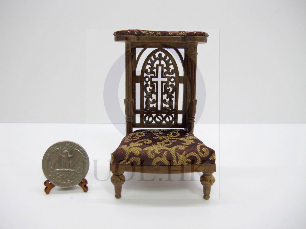 1:12 Scale Miniature Prayer Kneeler For Doll House(Dark walnut)